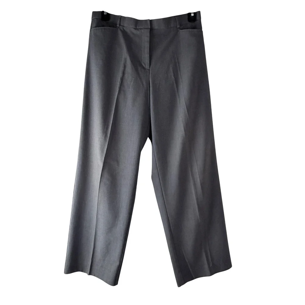 Dress barn‎ Women Dress Pants Gray 14 Wide Leg Office Wear Business Tailored